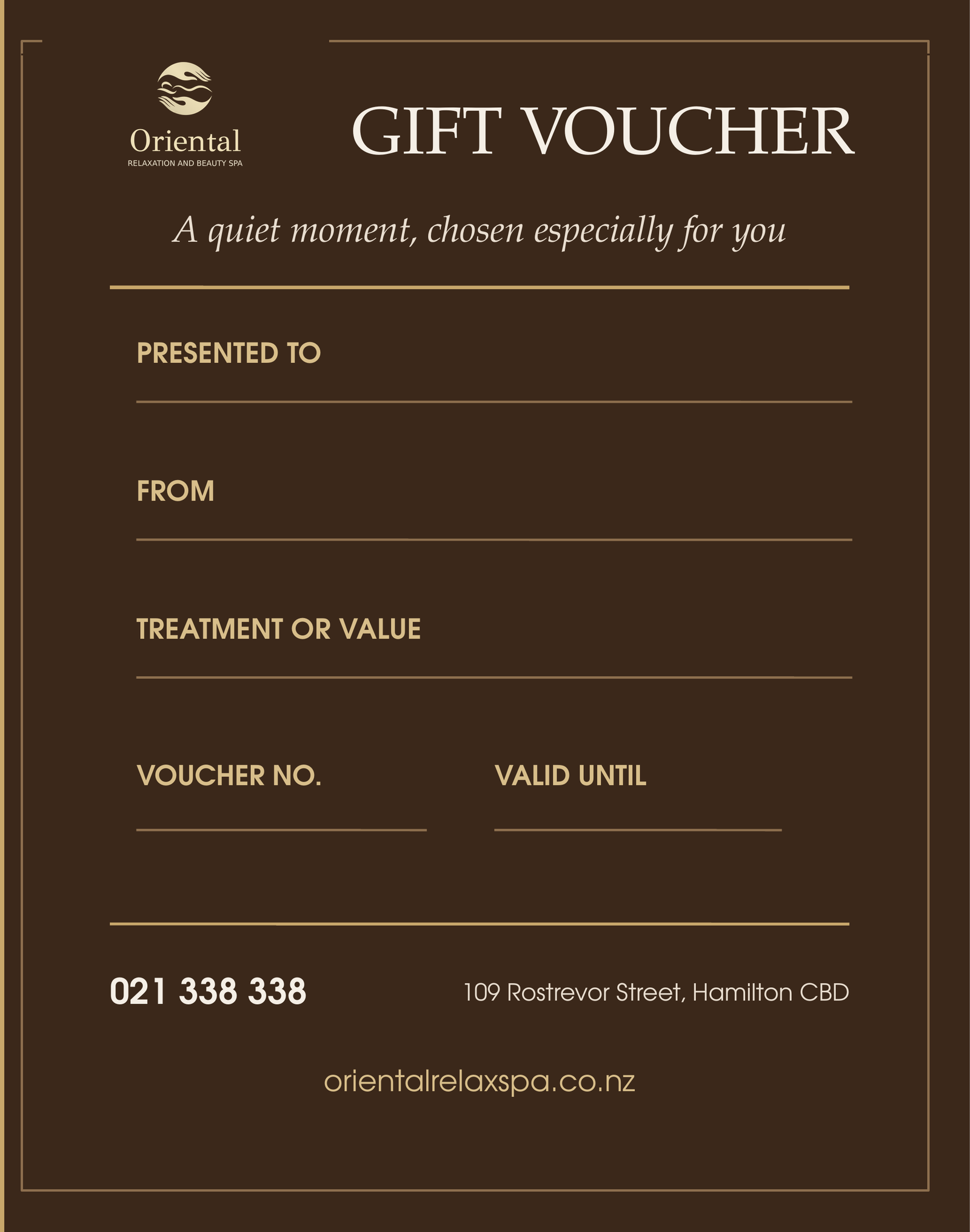Oriental Relax Spa Gift Voucher